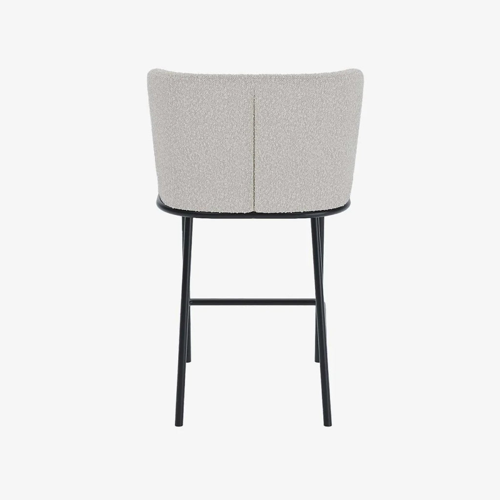 Lot de 2 tabourets de bar tissu boucl  blanc C sar