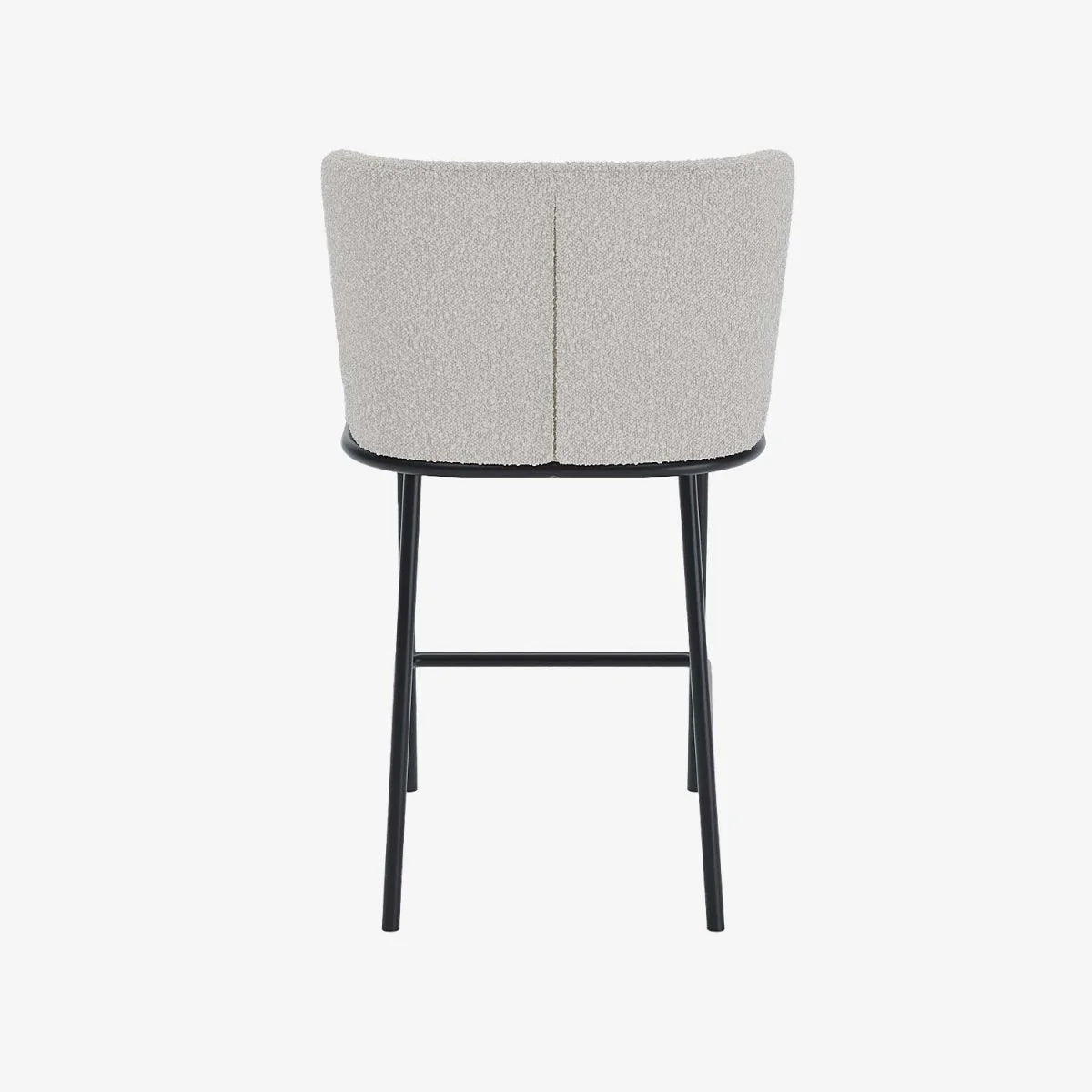 Lot de 2 tabourets de bar tissu boucl  blanc C sar