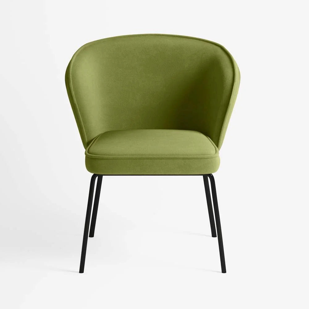 Chaise en velours vert kaki