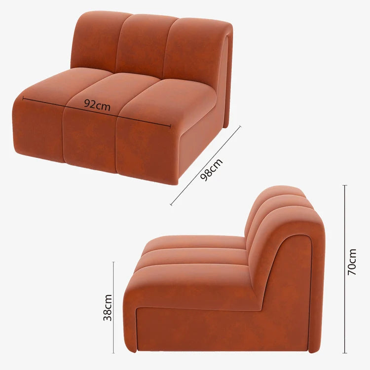 Canap  modulable en velours ocre H l ne