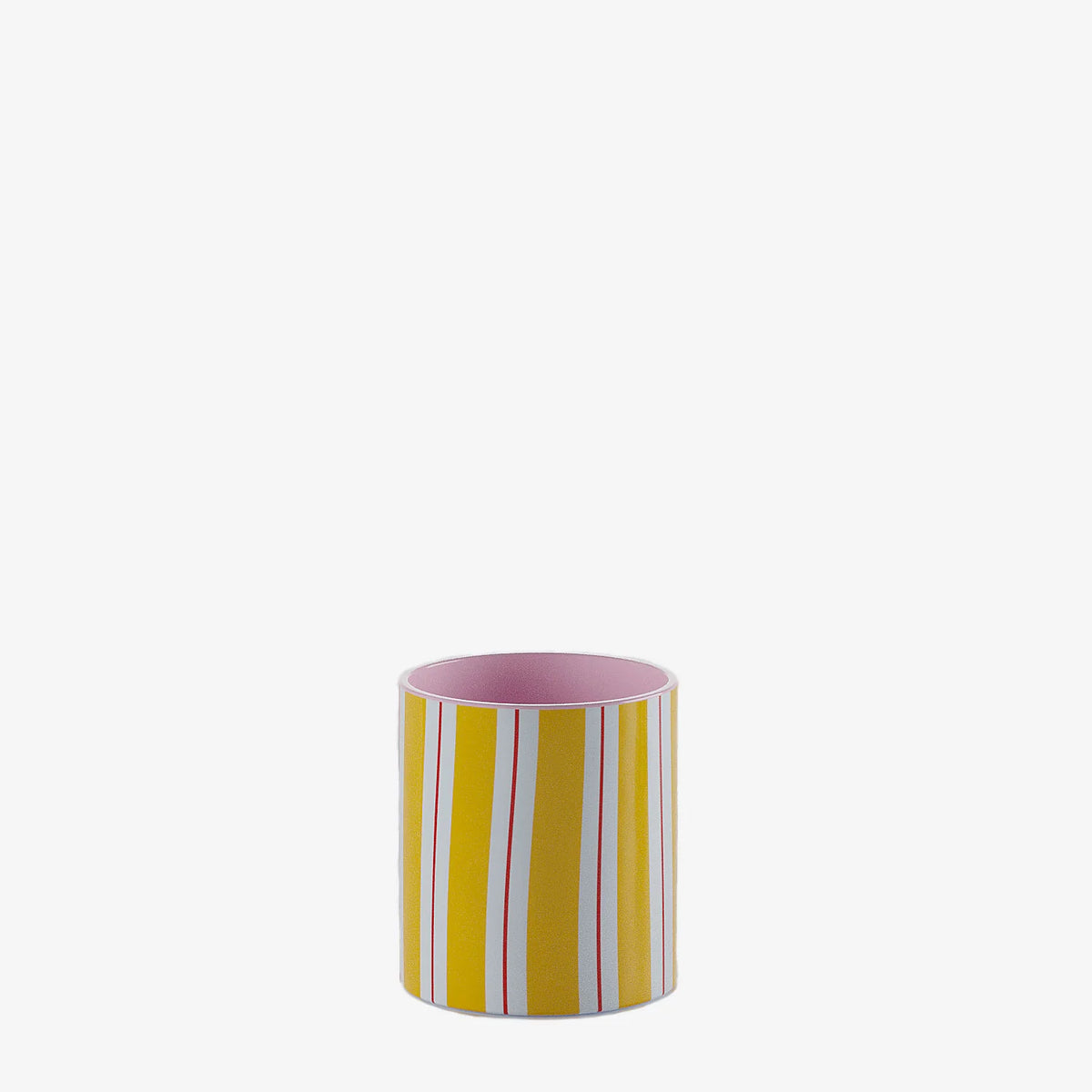Petit vase cylindrique   rayures jaunes, Orlando
