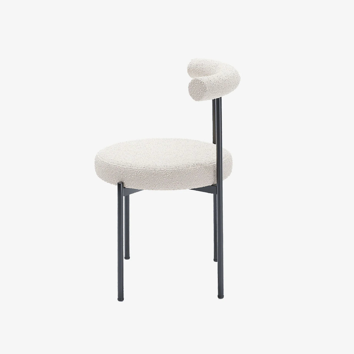 Lot de 2 chaises de salle   manger design moderne, bouclette blanche Julia