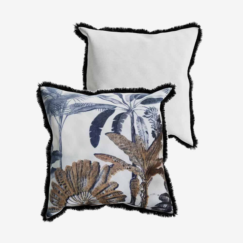Coussin carr  imprim  tropical, Palmiers