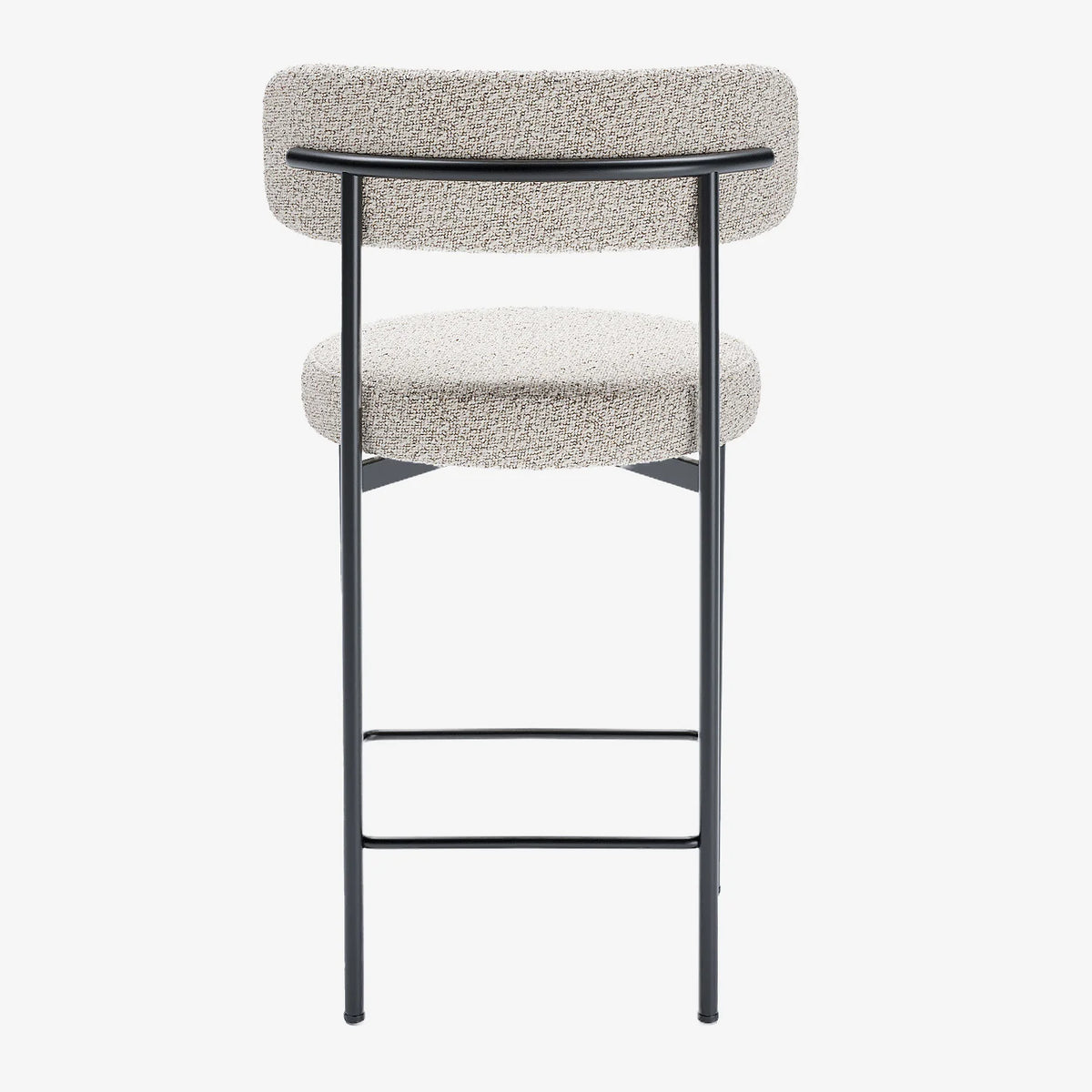 Lot de 2 tabourets de bar bouclette grise & blanche Agathe