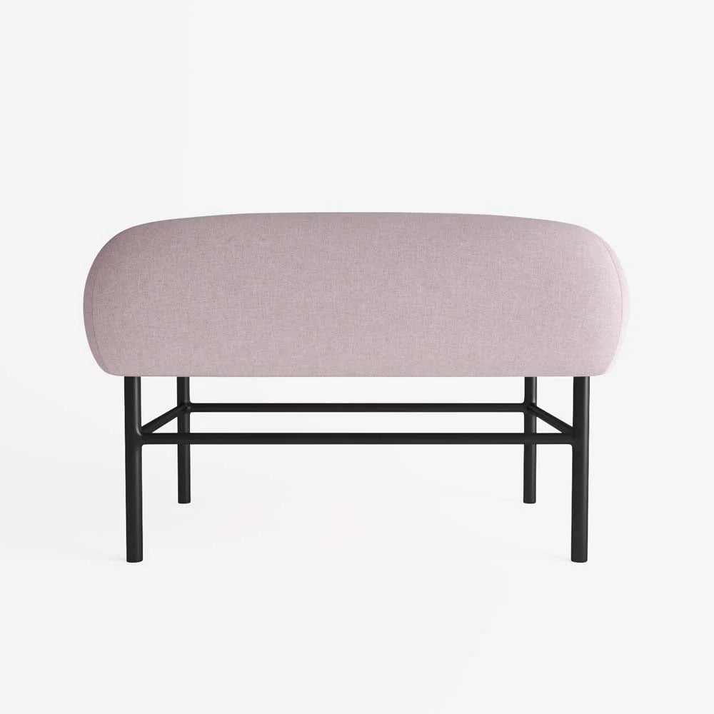Banquette en tissu rose et métal noir
