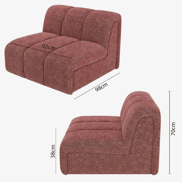 Canap  modulable en tissu bouclette rose H l ne