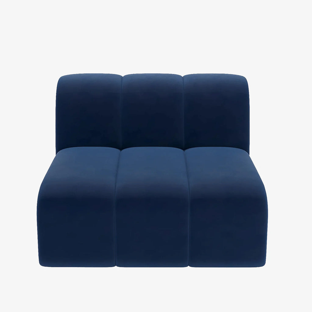 Canap  modulable en velours bleu marine H l ne