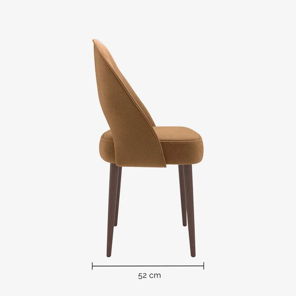 Chaise en velours camel