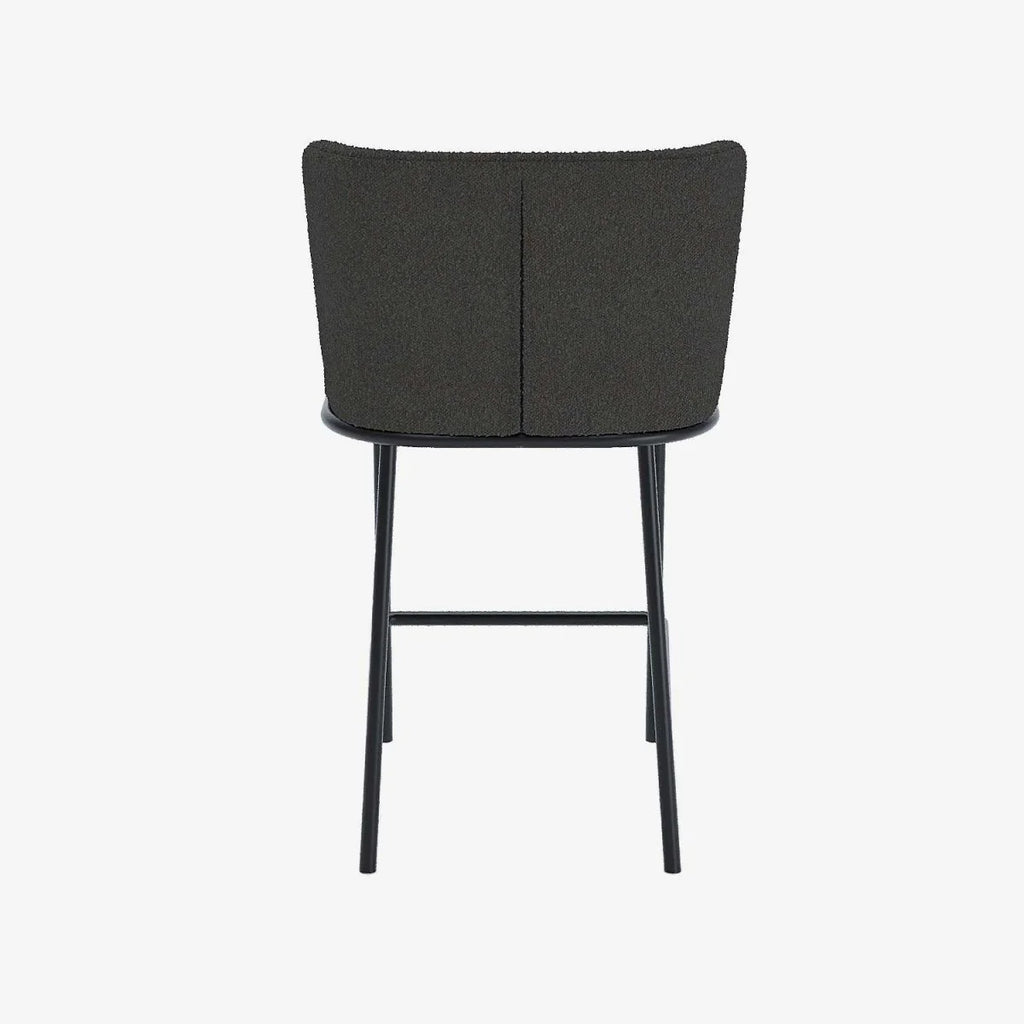 Lot de 2 tabourets de bar tissu boucl  gris fonc  C sar