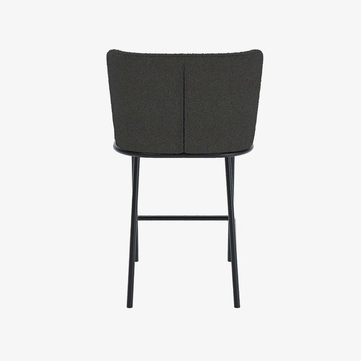 Lot de 2 tabourets de bar tissu boucl  gris fonc  C sar