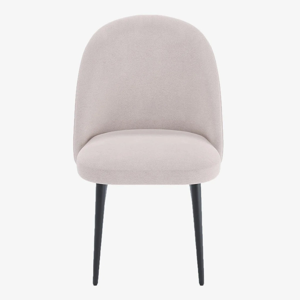Lot de 2 chaises tissu & métal noir