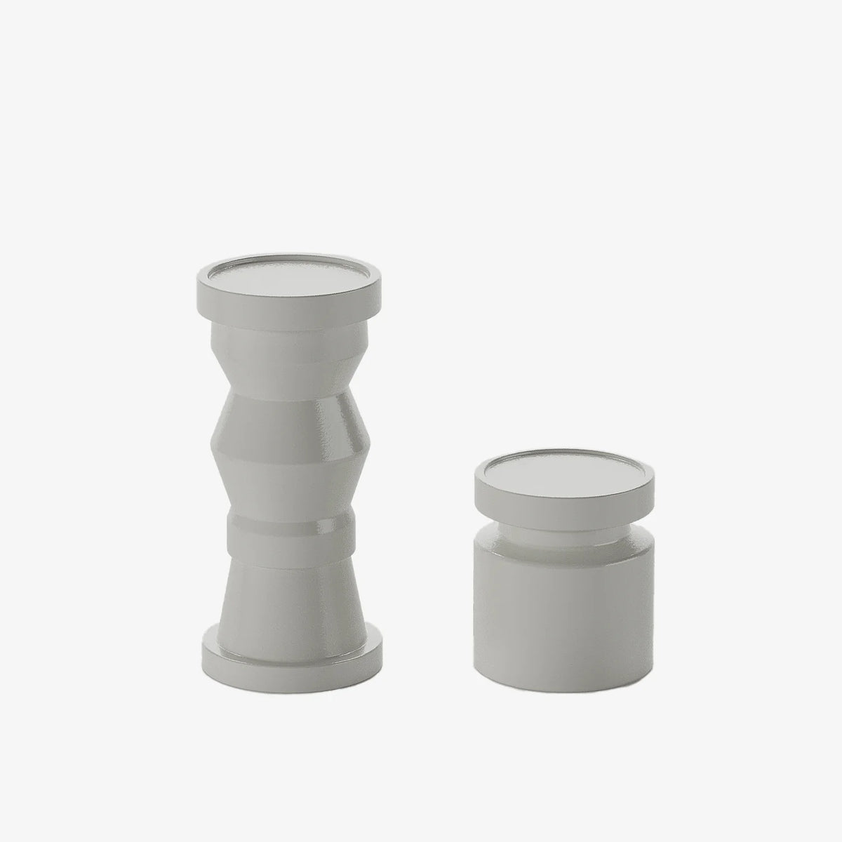 Set de 2 bougeoirs en bois design coloris cr me Antalya