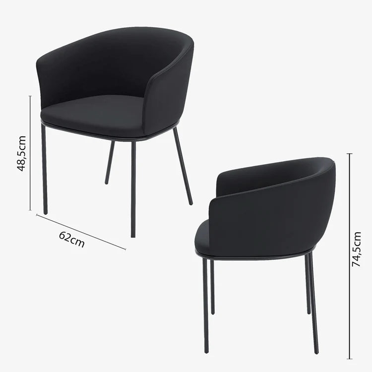 Lot de 2 fauteuils de salle à manger en velours