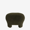 Ninon   Pouf repose-pieds tapiss  en bouclette kaki