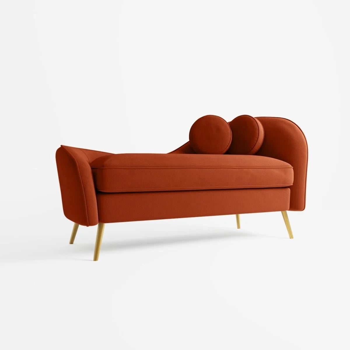 M ridienne en velours ocre et pieds dor s