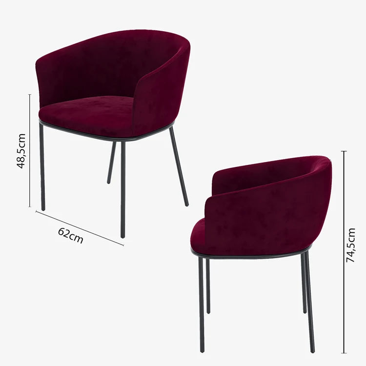 Lot de 2 fauteuils de salle à manger en velours
