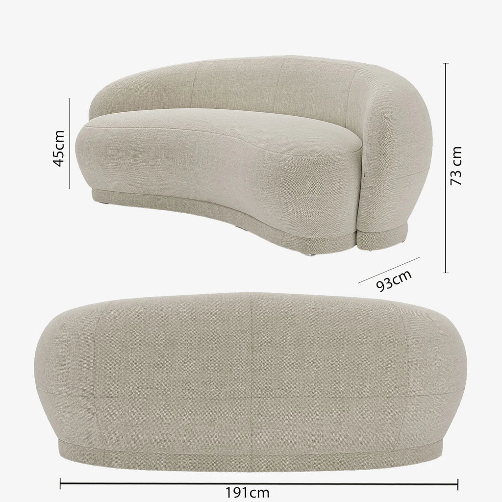 Canap  design tissu beige Bianca