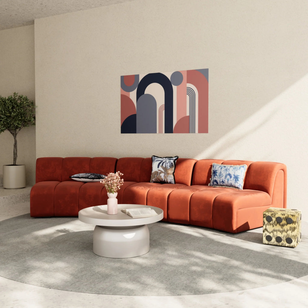 Chauffeuse d angle pour canap  modulable en velours ocre H l ne