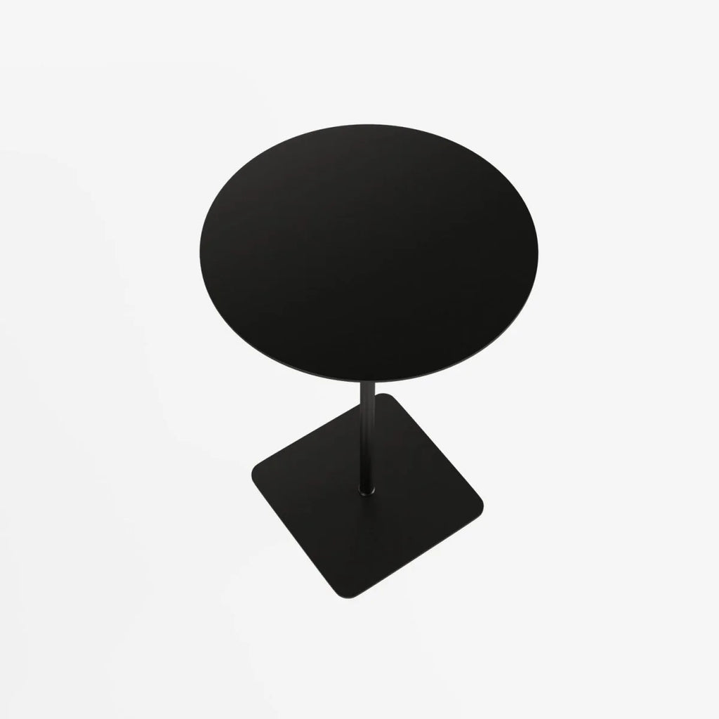 Table d'appoint ronde en métal noir