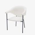 Lot de 2 chaises avec accoudoir design en velours blanc cr me Jeanne