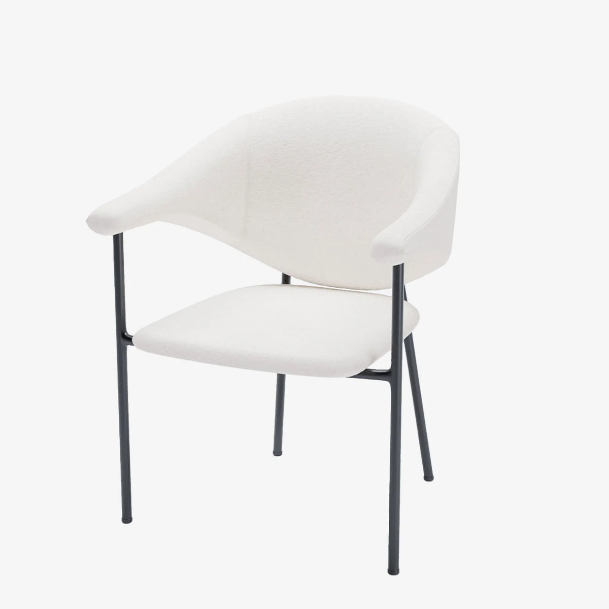 Lot de 2 chaises avec accoudoir design en velours blanc cr me Jeanne