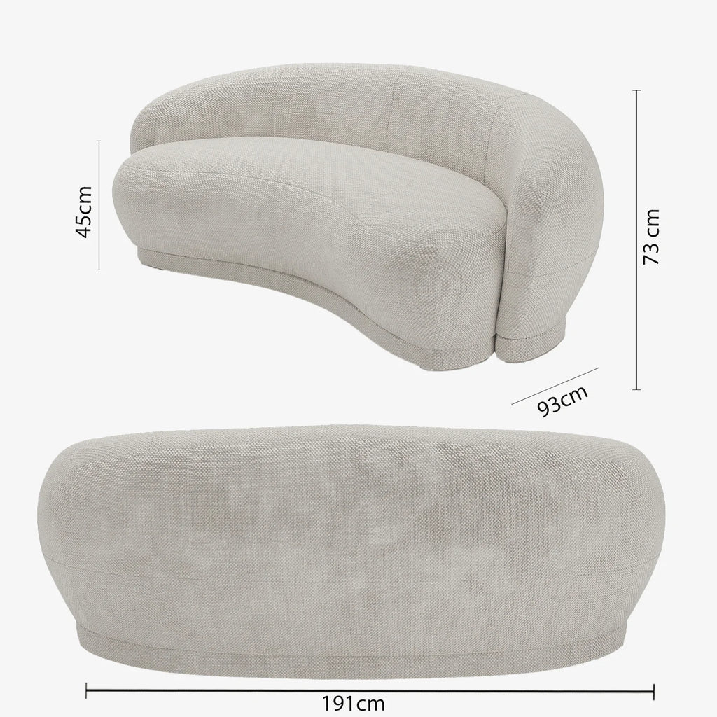 Canap  3-4 places en tissu chenille cr me Bianca