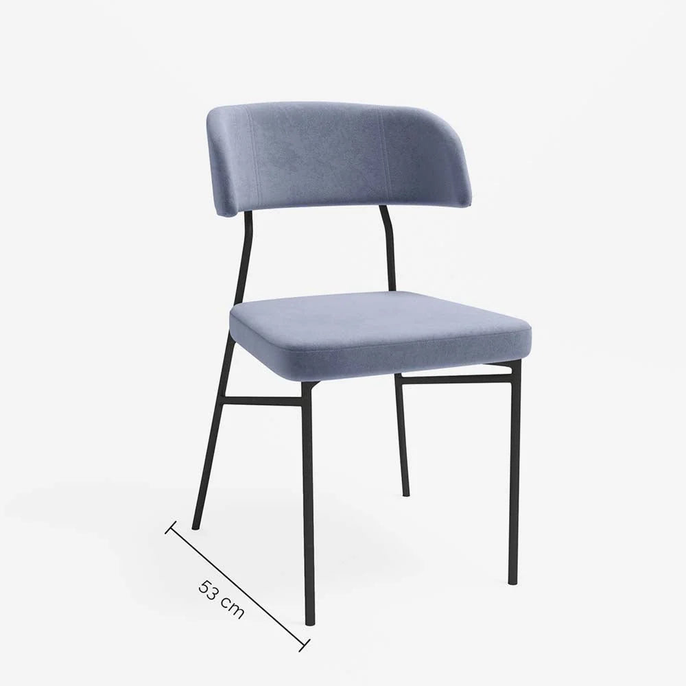 Lot de 2 chaises en velours bleu perle