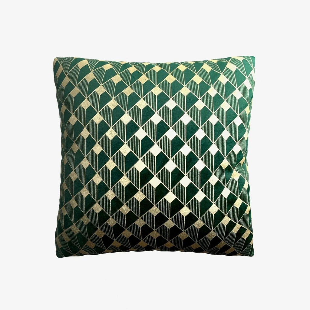 Coussin en velours vert sapin 45x45cm