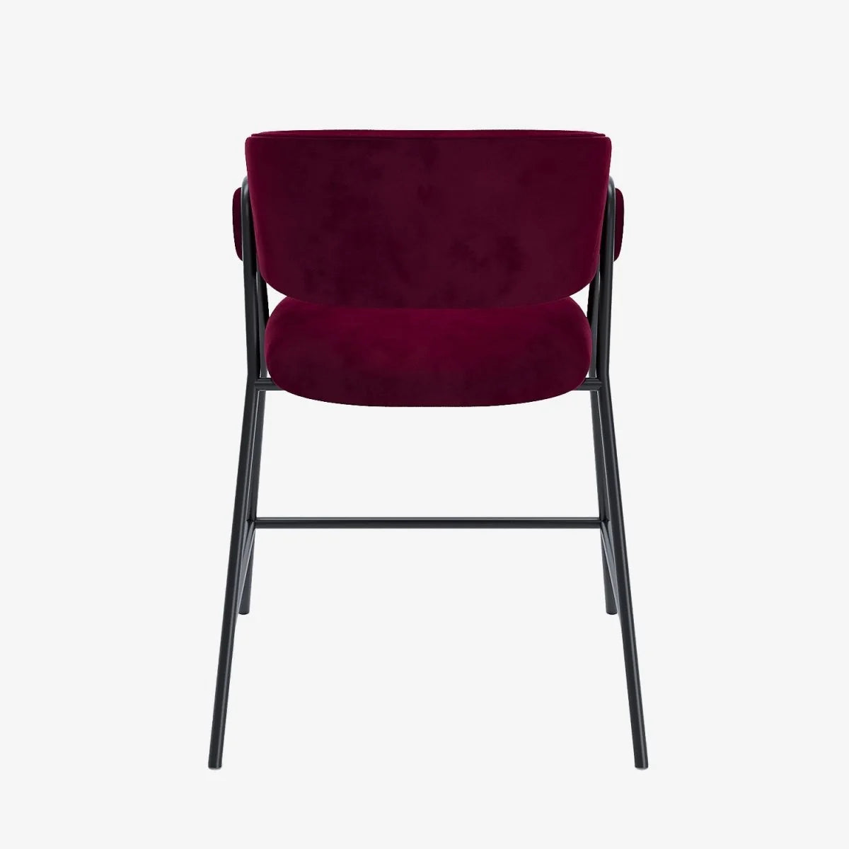 Lot de 2 tabourets de bar avec dossier, velours bordeaux Bonnie