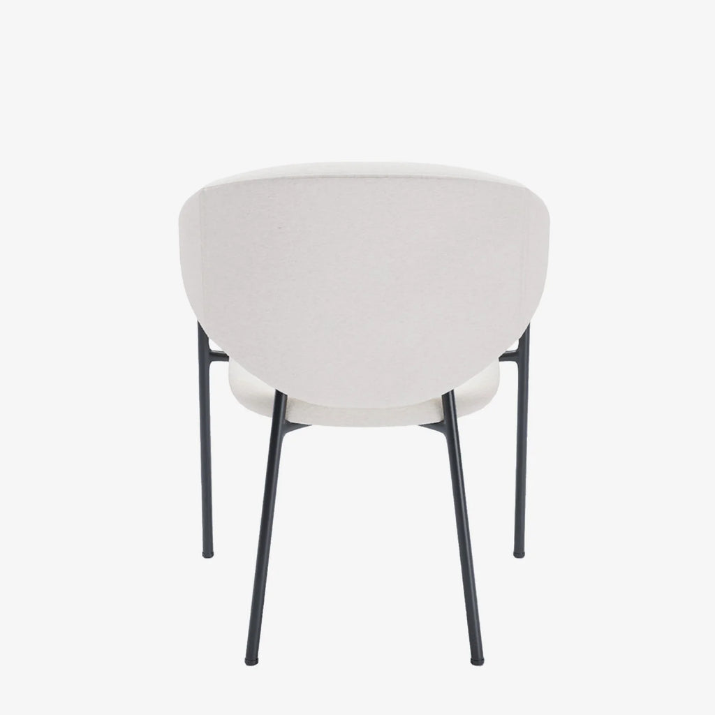 Lot de 2 chaises avec accoudoir design en velours blanc cr me Jeanne