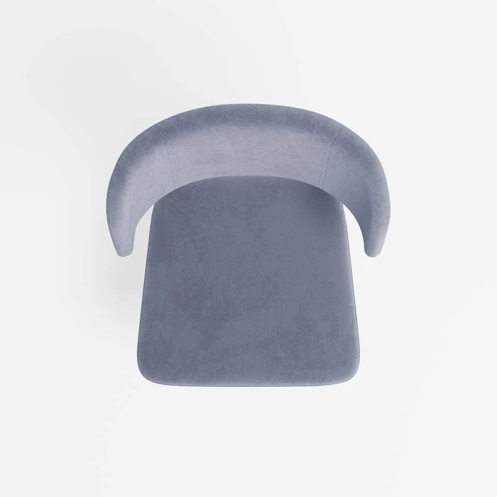 Lot de 2 chaises en velours bleu perle