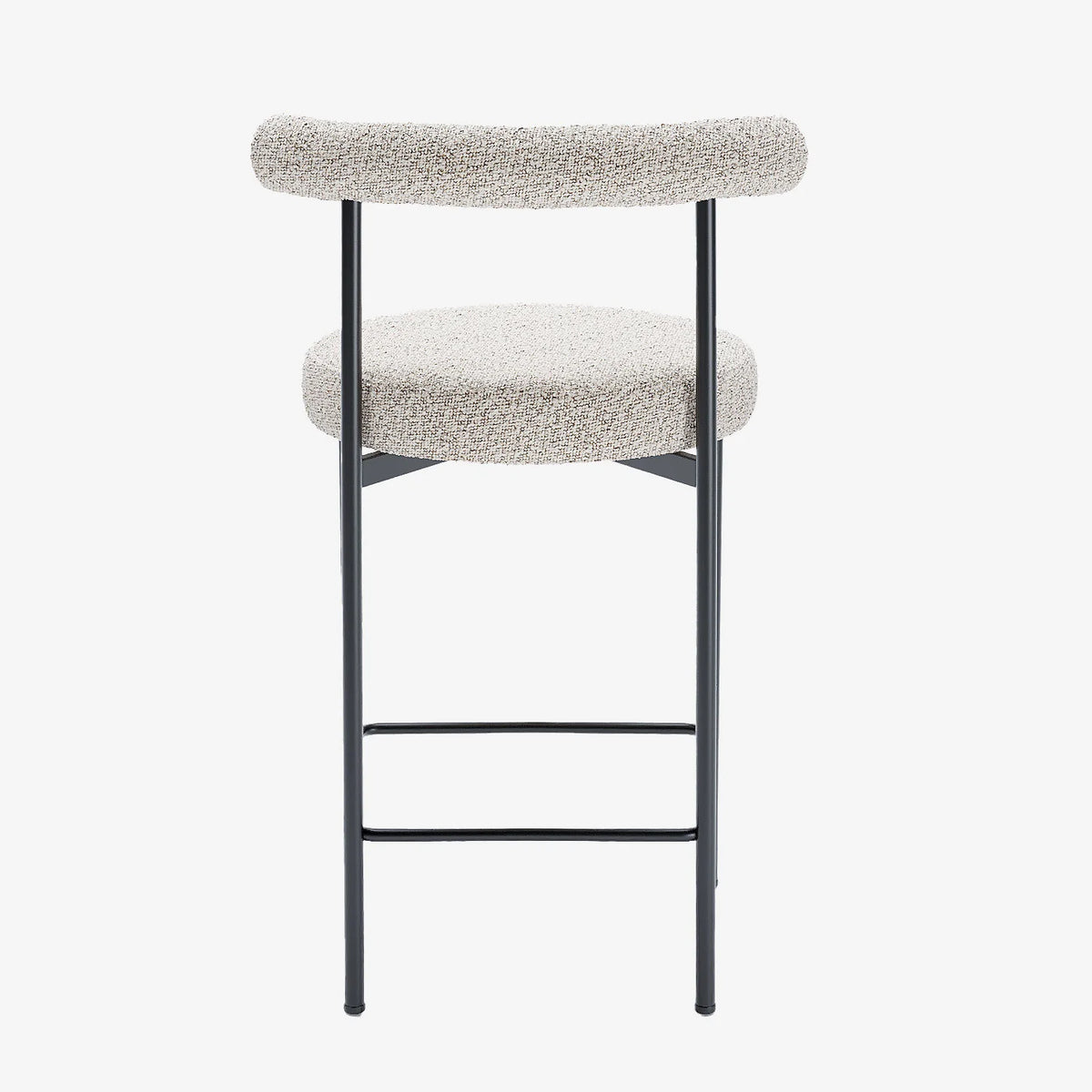 Lot de 2 chaises de bar bouclette grise et blanche Charlotte