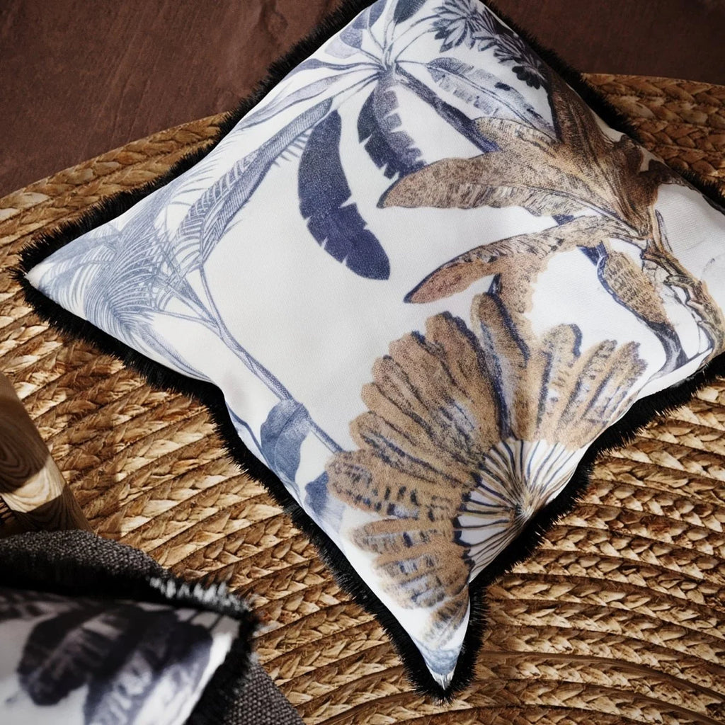 Coussin carr  imprim  tropical, Palmiers