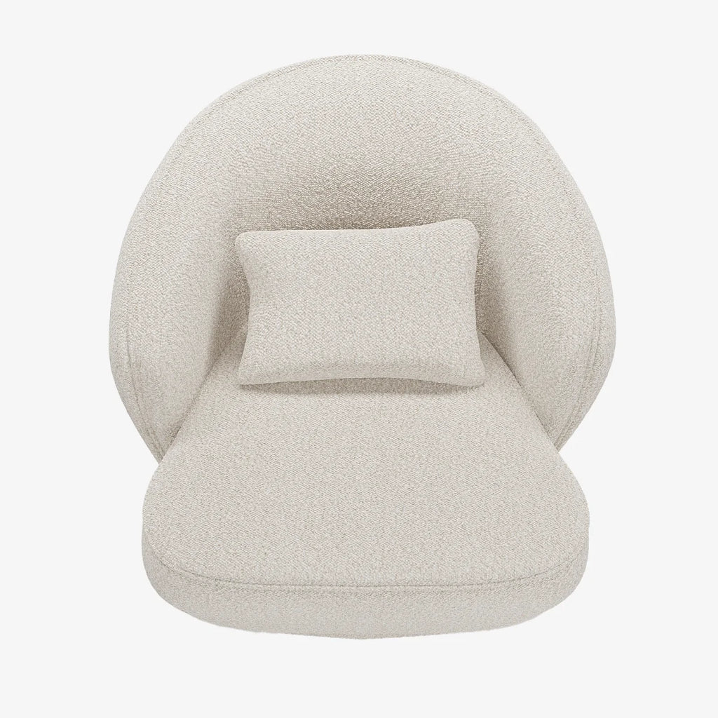 Fauteuil design bouclette gris-cr me Pablo