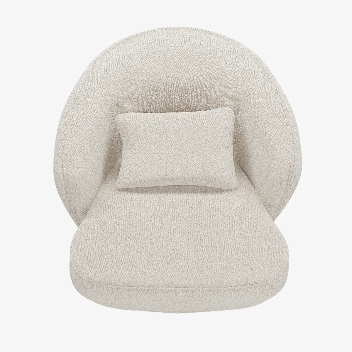 Fauteuil design bouclette gris-cr me Pablo