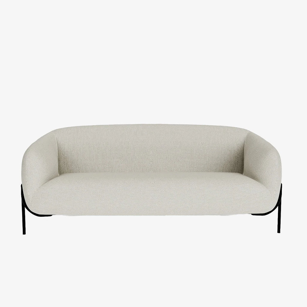 Joyce   Canap  design arrondi tissu chenille blanc