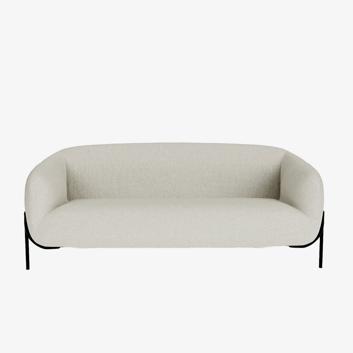 Joyce   Canap  design arrondi tissu chenille blanc