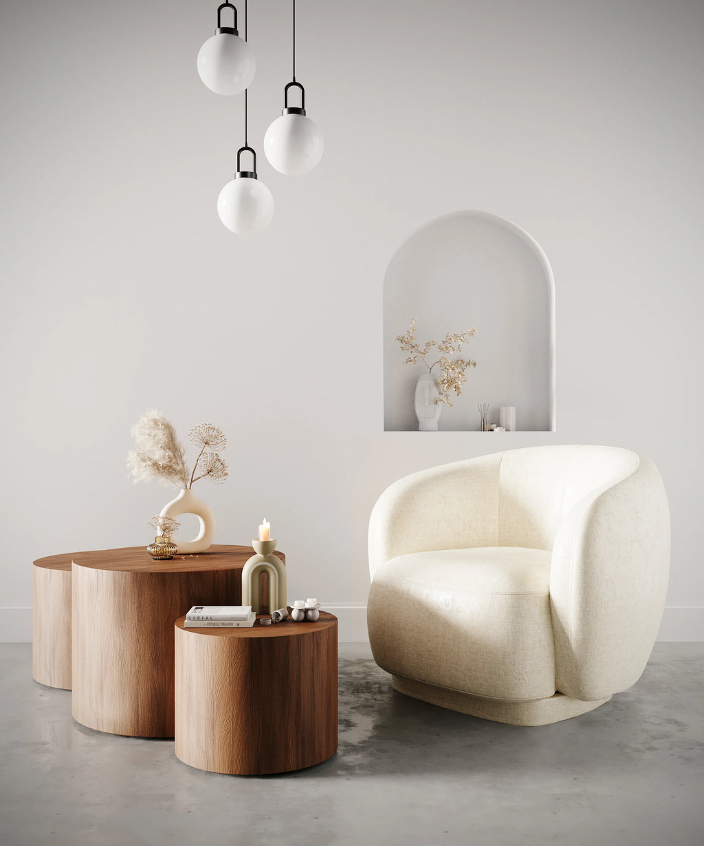 Fauteuil design demi-tonneau en velours vintage cr me Victoria