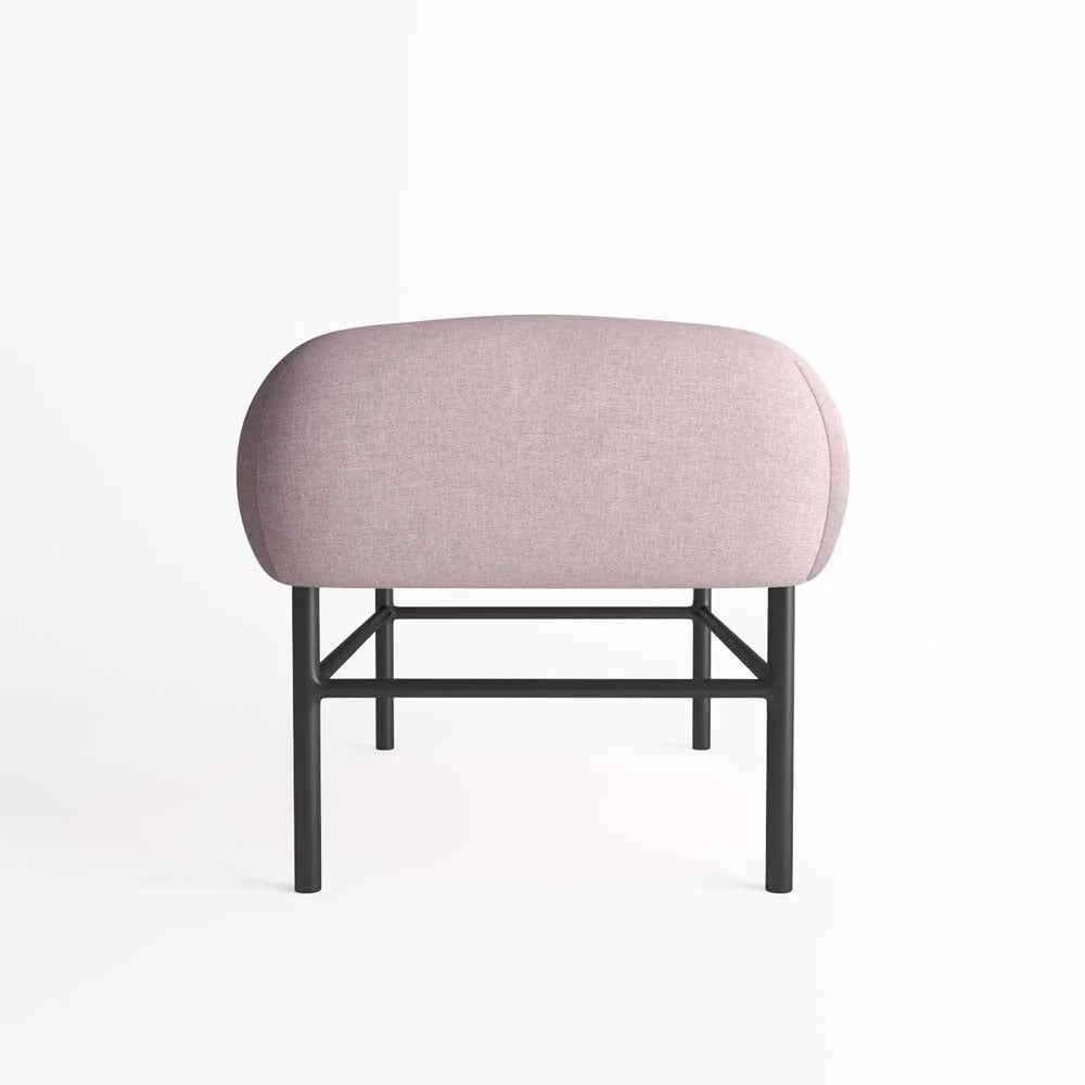 Banquette en tissu rose et métal noir