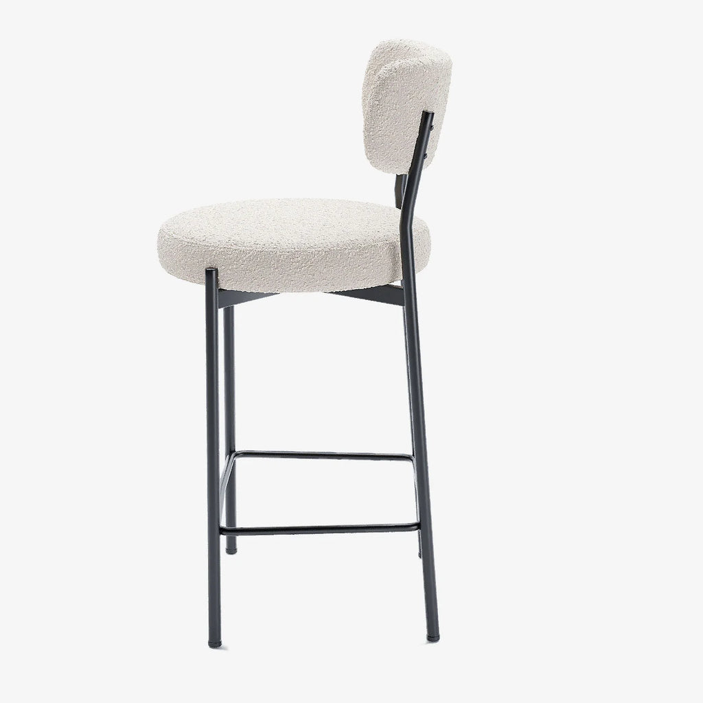 Lot de 2 fauteuils de bar bouclette blanche Lili