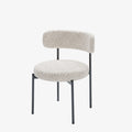 Lot de 2 chaises de table bouclette grise et blanche Scarlett