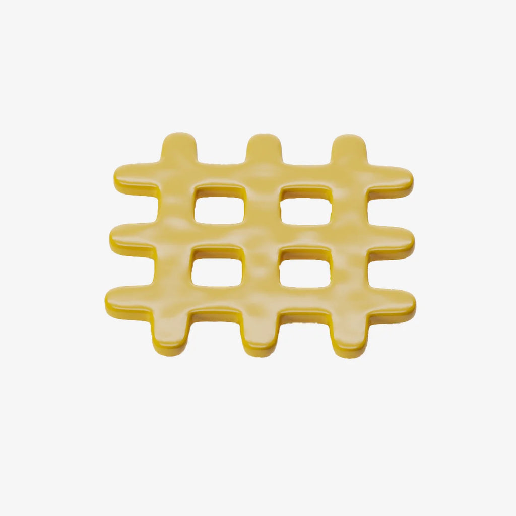 Sous-plat d coratif en c ramique, grid jaune Beaubourg