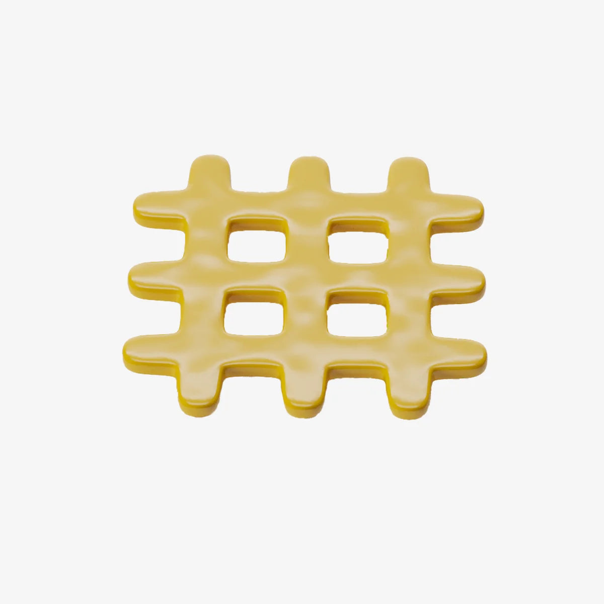 Sous-plat d coratif en c ramique, grid jaune Beaubourg