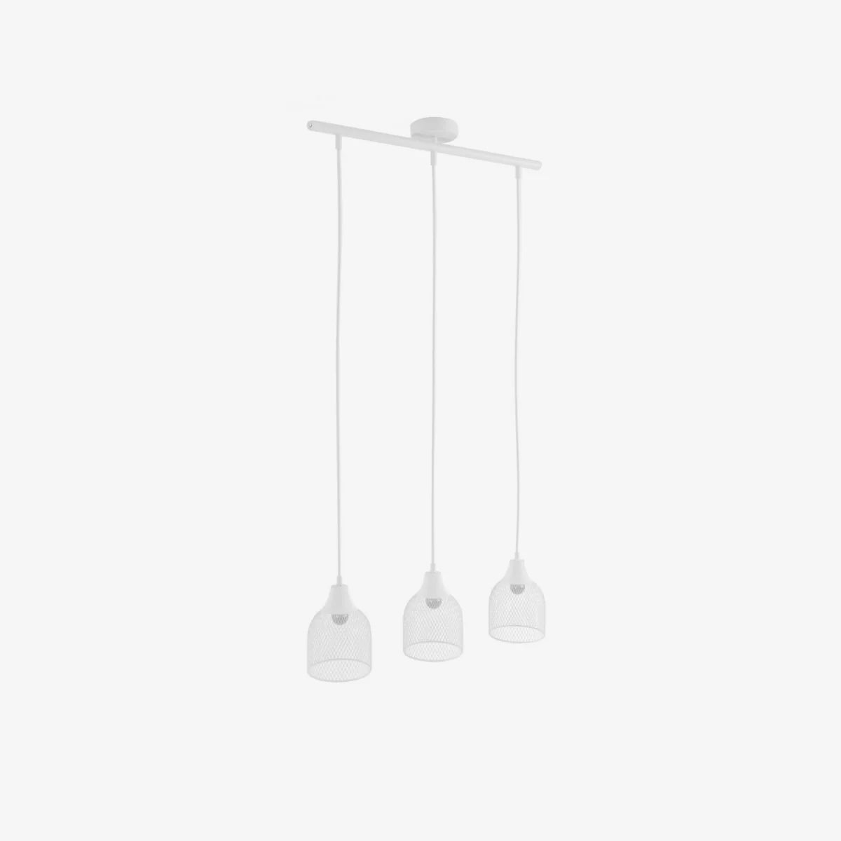 Suspension triple en m tal blanc