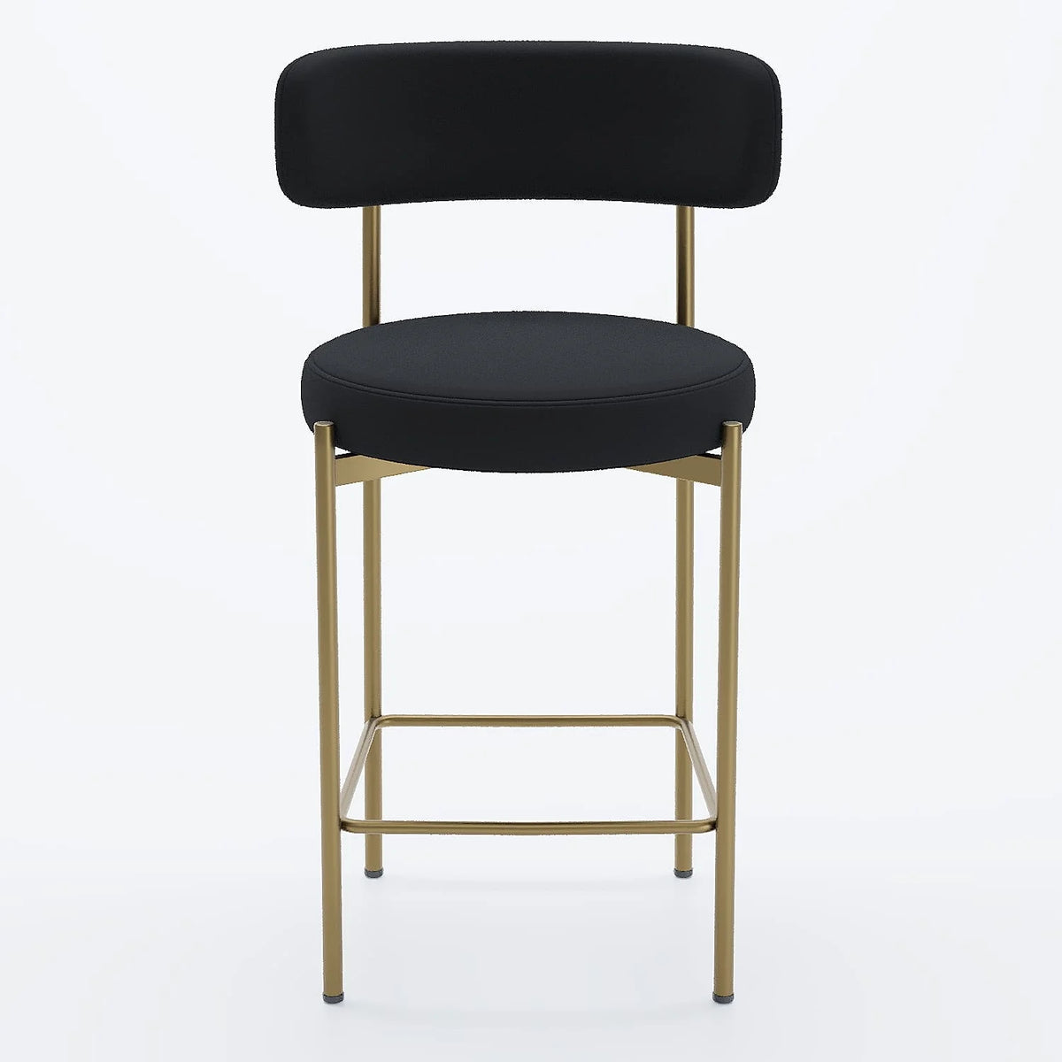 Lot de 2 tabourets de bar velours noir Agathe