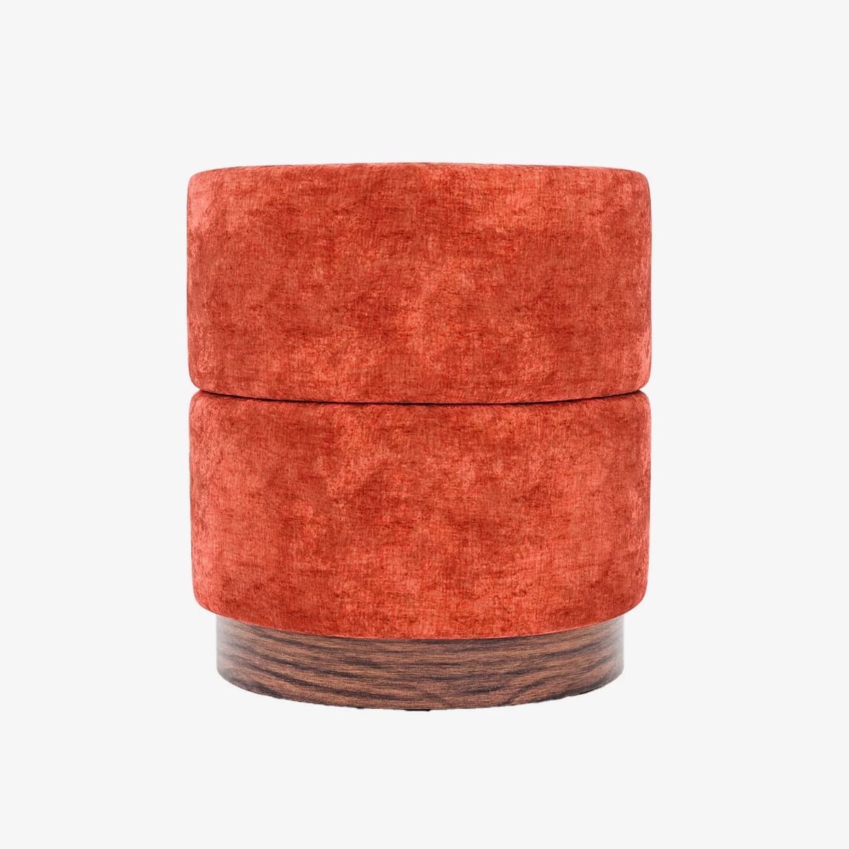 Auguste   Pouf cylindrique en velours ocre