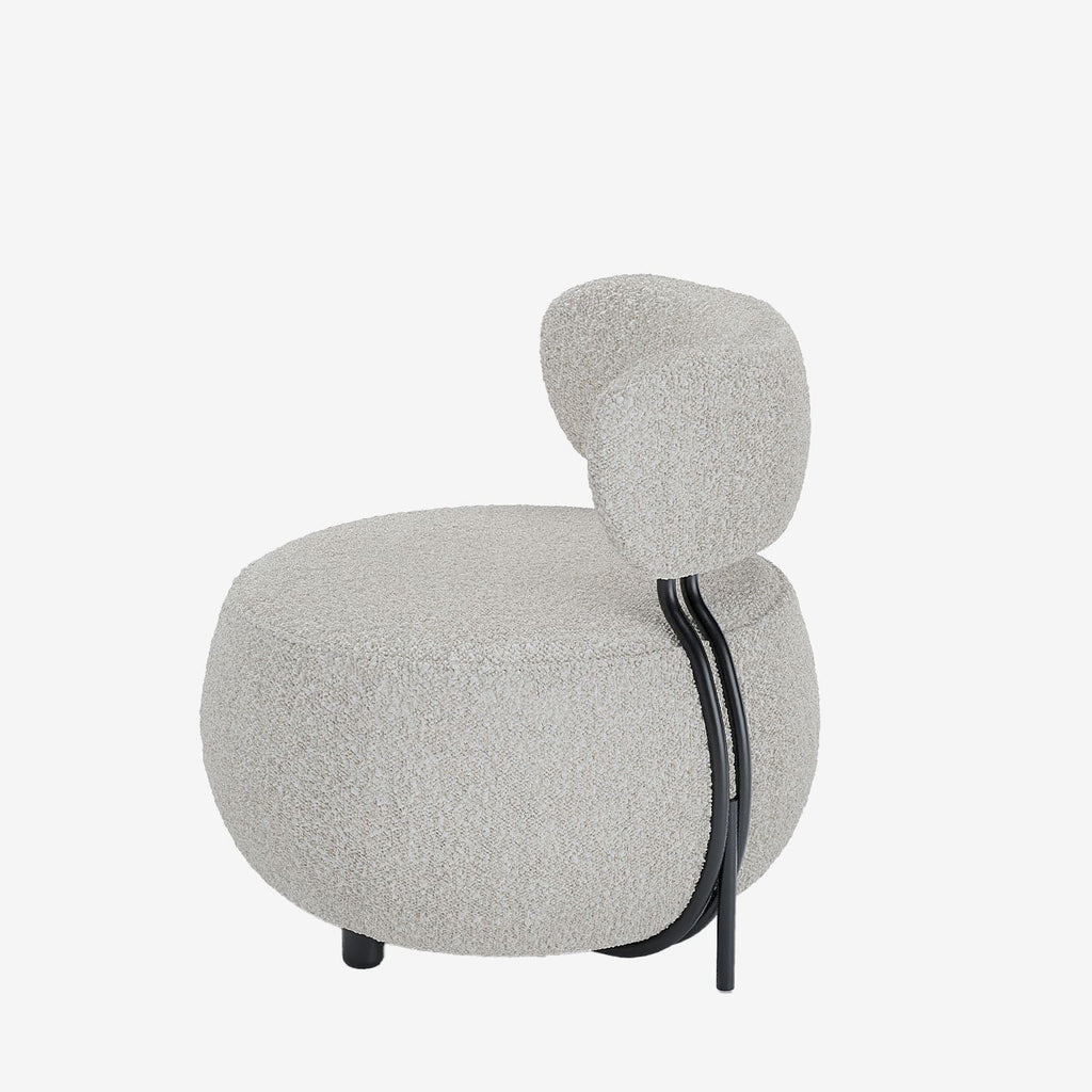 Fauteuil rond en laine boucl e