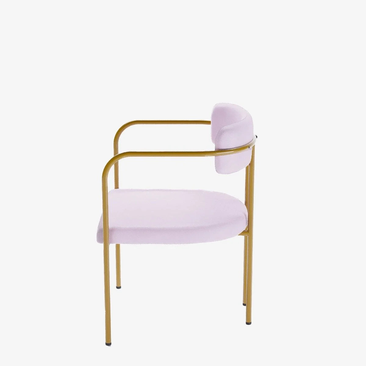 Chaise de salle   manger tapiss e avec accoudoirs velours rose clair Barbara