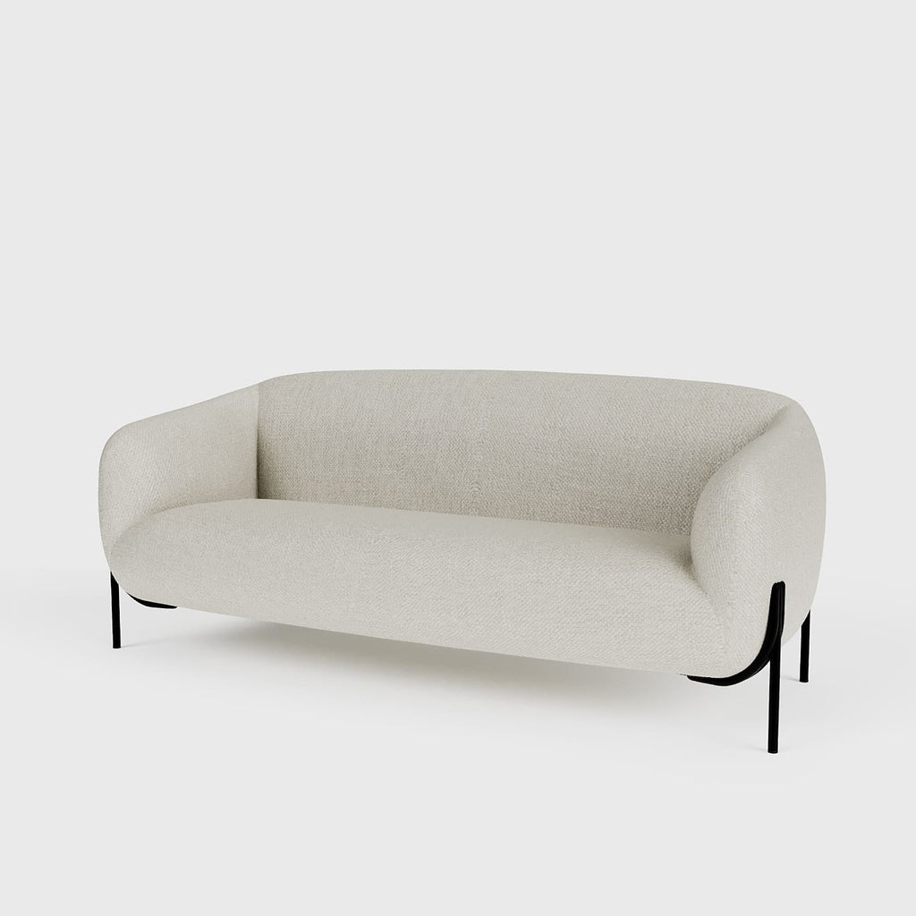 Joyce   Canap  design arrondi tissu chenille blanc