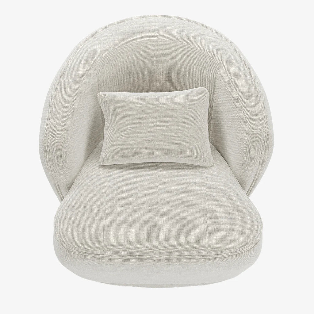 Fauteuil design tissu beige Pablo
